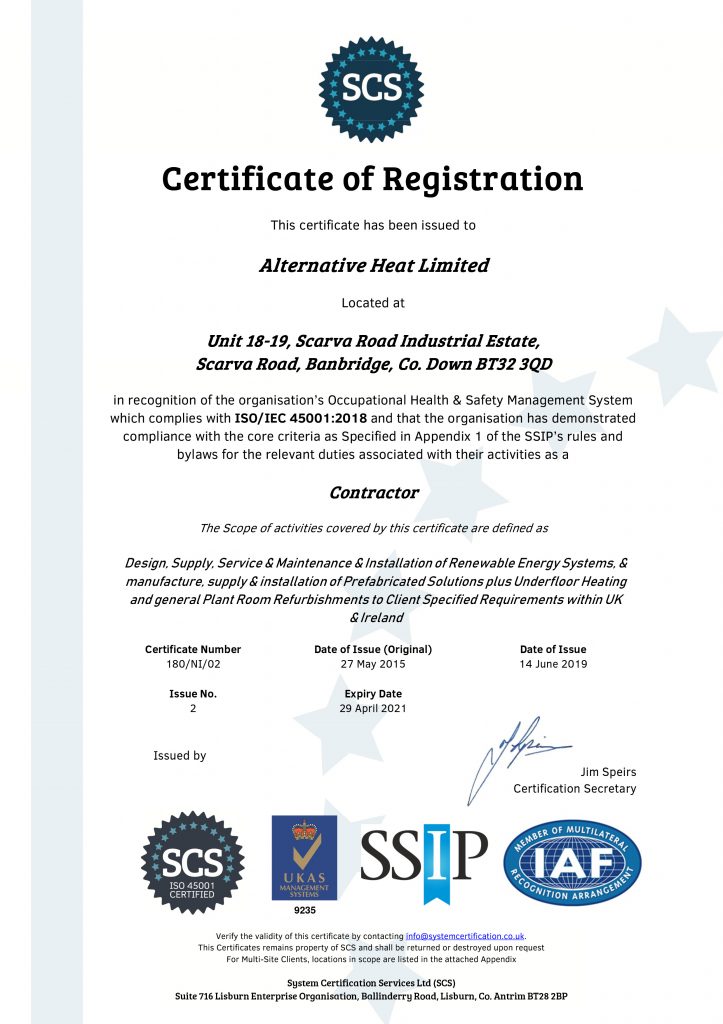 ISO Certificate of Registration